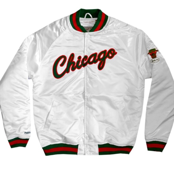 mitchell and ness chicago bulls satin jacket